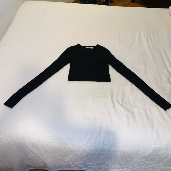 Zara | Tops | Zara Black Long Sleeve Crop Top Size S | Poshmark